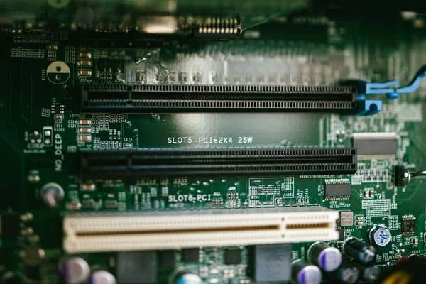 Più Slot Computer Pci Pcie Una Potente Scheda Madre Una — Foto Stock