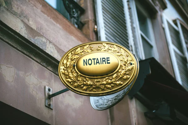 Notaire Sing Wall Entrance Notary Office — Stock Photo, Image