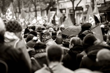Dikiz protestocular Macron Fransız governm karşı protesto