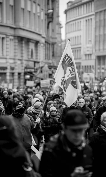 Протест проти знаком довготи французького уряду низка реформ — стокове фото