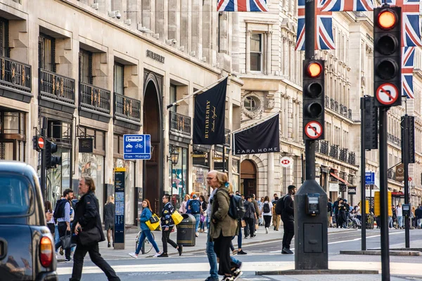 Londýn Velká Británie Května 2018 Perspektivní Pohled Teleobjektivem Regent Street — Stock fotografie