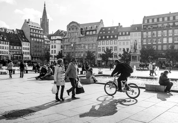 Strasburg Francja Października 2018 Strasbourg Place Kleber Ciepły Letni Dzień — Zdjęcie stockowe