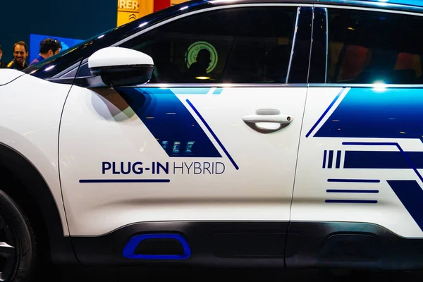 Paris Franciaország 2018 Október Plug Hibrid Jel Elektromos Csatlakozó Citroen — Stock Fotó