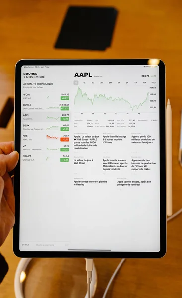 Париж Франция Ноября 2018 Года Новый Планшет Apple Ipad Pro — стоковое фото