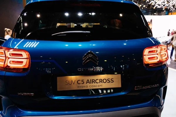 Paris Franciaország 2018 Október Elektromos Csatlakozó Citroen Suv Aircross Hibrid — Stock Fotó