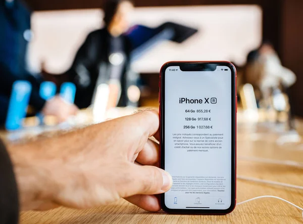 Paříž Francie Říjen 2018 Nejnovější Iphone Smartphone Počítačích Apple Store — Stock fotografie