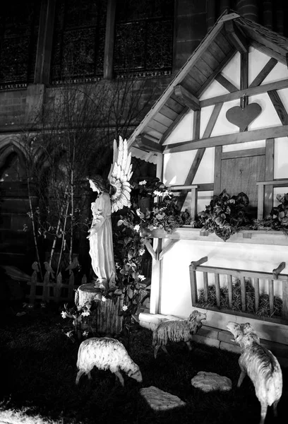 巴黎圣母院的耶稣诞生马槽场景 — 图库照片