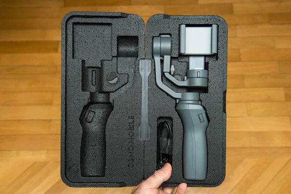 DJI Ronin S superior 3-axlig stabilisering system unboxing av användning — Stockfoto