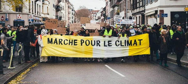 Marche Pour Le Climat marcha manifestação de protesto sobre stre francês — Fotografia de Stock