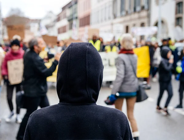 Marche Pour Le Climat march protest demonstration on French stre — Stock Photo, Image