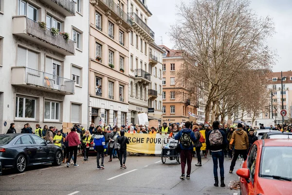 Marche pour le climat Protestmarsch auf der französischen Straße — Stockfoto