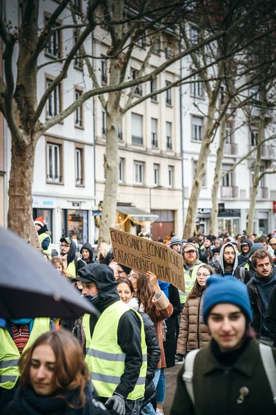 Demonstrację protestu marca Marche Pour Le Climat na francuski n. — Zdjęcie stockowe