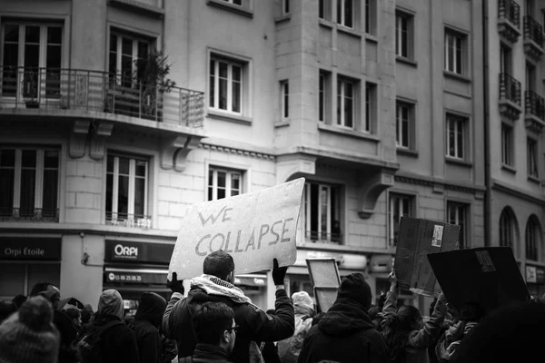 Nós Colapso palcard em todo o país protesto na França — Fotografia de Stock