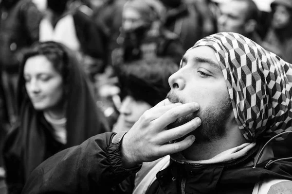 Silbido en Marche Pour Le Climat marcha protesta en Stree francés —  Fotos de Stock