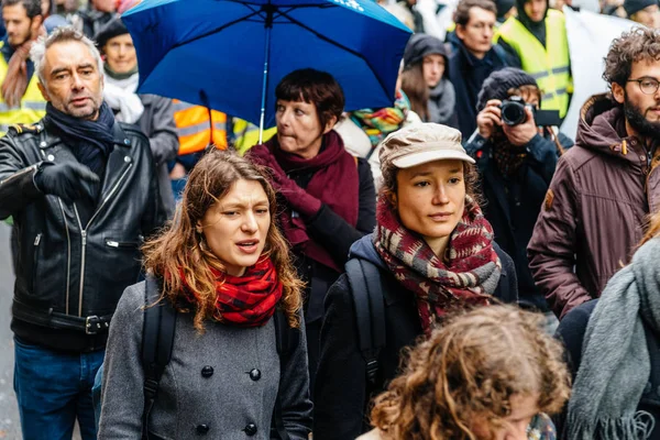 Marche puour le climat 游行抗议法国的抗议示威 — 图库照片
