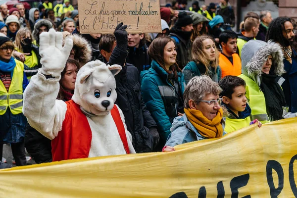 Марке Pour Le Розруха березня протест демонстрації на вулицях французький — стокове фото