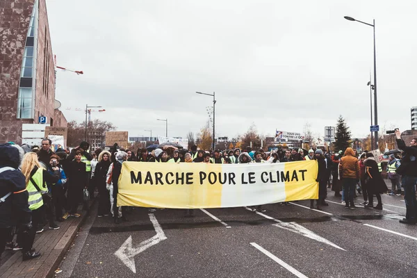 Marche Pour Le Climat marcha manifestação de protesto sobre stre francês — Fotografia de Stock