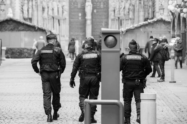 Vigilancia del centro de Estrasburgo tras atentado terrorista — Foto de Stock