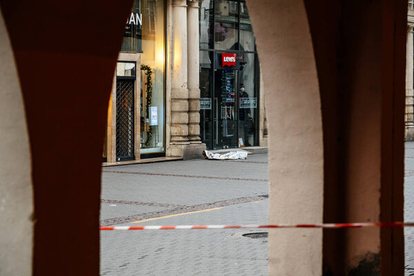 Foil Survival Blanket after terrorist attack in Strasbourg 