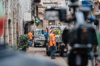 Noel pazarı, terörist saldırılar sonra Strasbourg Fransa 