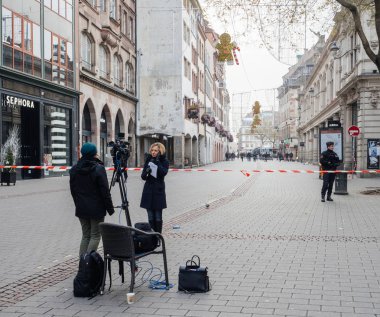 Noel pazarı, terörist saldırılar sonra Strasbourg Fransa 
