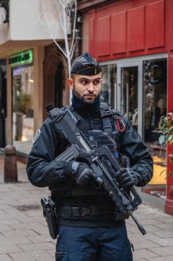 Noel pazarı, terörist saldırılar sonra Strasbourg Fransa 