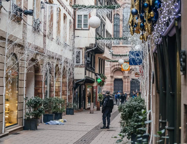 Strasbourg France after terrorist attacks at Christmas Market — Stock Photo, Image