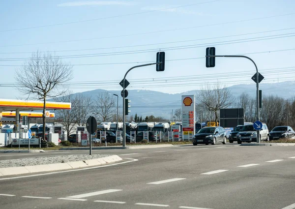 Shell oil gas station in Germany — Stock Photo, Image