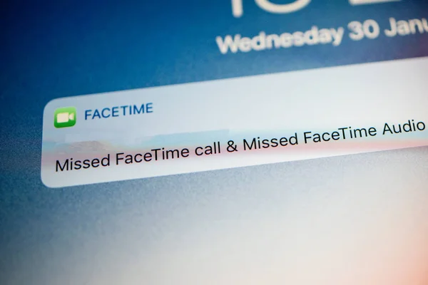 Notificações de chamadas falhadas FaceTime — Fotografia de Stock