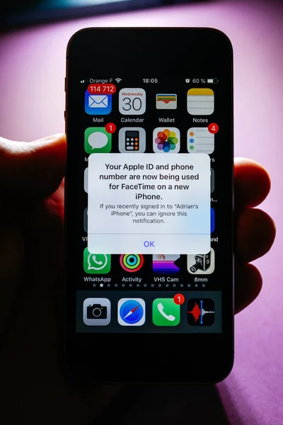 Apple の iphone の Facetime について Se 通知 — ストック写真