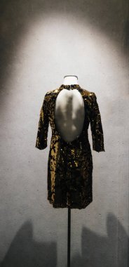 Payette elbise altın Fransız mağaza moda