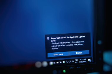 Nisan 2018 Microsoft Windows Update güncelleme mesajı