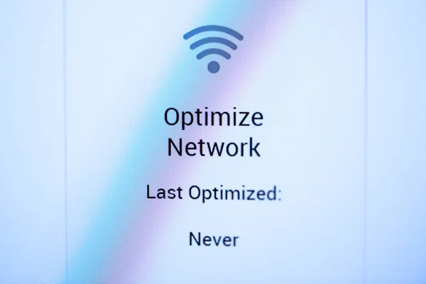 Optimize Network sign on computer display — Stock Photo, Image