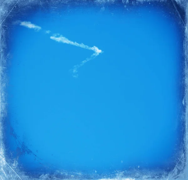 White striped cloud blue sky vintage film effect — Stock Photo, Image