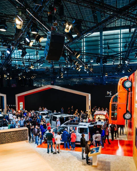 Exposição Mondial Paris Motor Show com novos carros Citroen vista aérea — Fotografia de Stock