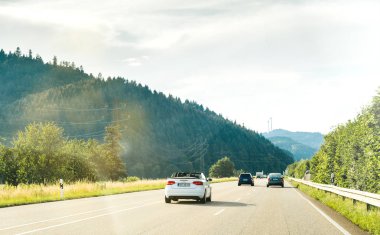 Lüks Audi Convertible Cabriolet araba ile Alman karayolu 