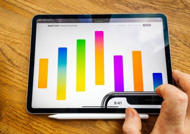 Grafik diyagramı ipad elma kartı ile Pro
