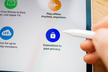 Gizlilik için kabul edilen tablet iPad Pro Apple Arcade özellikleri, 
