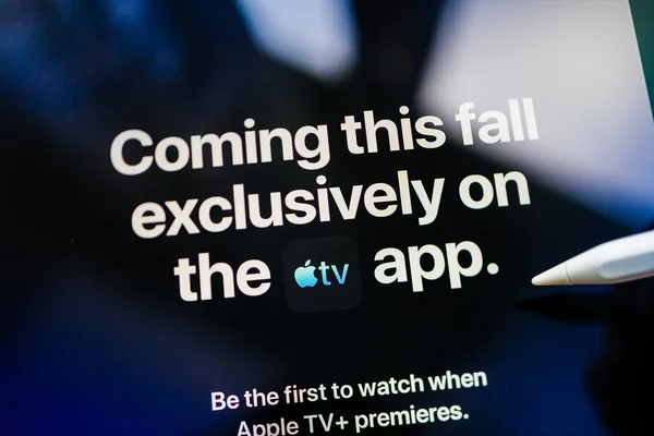 今年秋天来的苹果电视 + — 图库照片