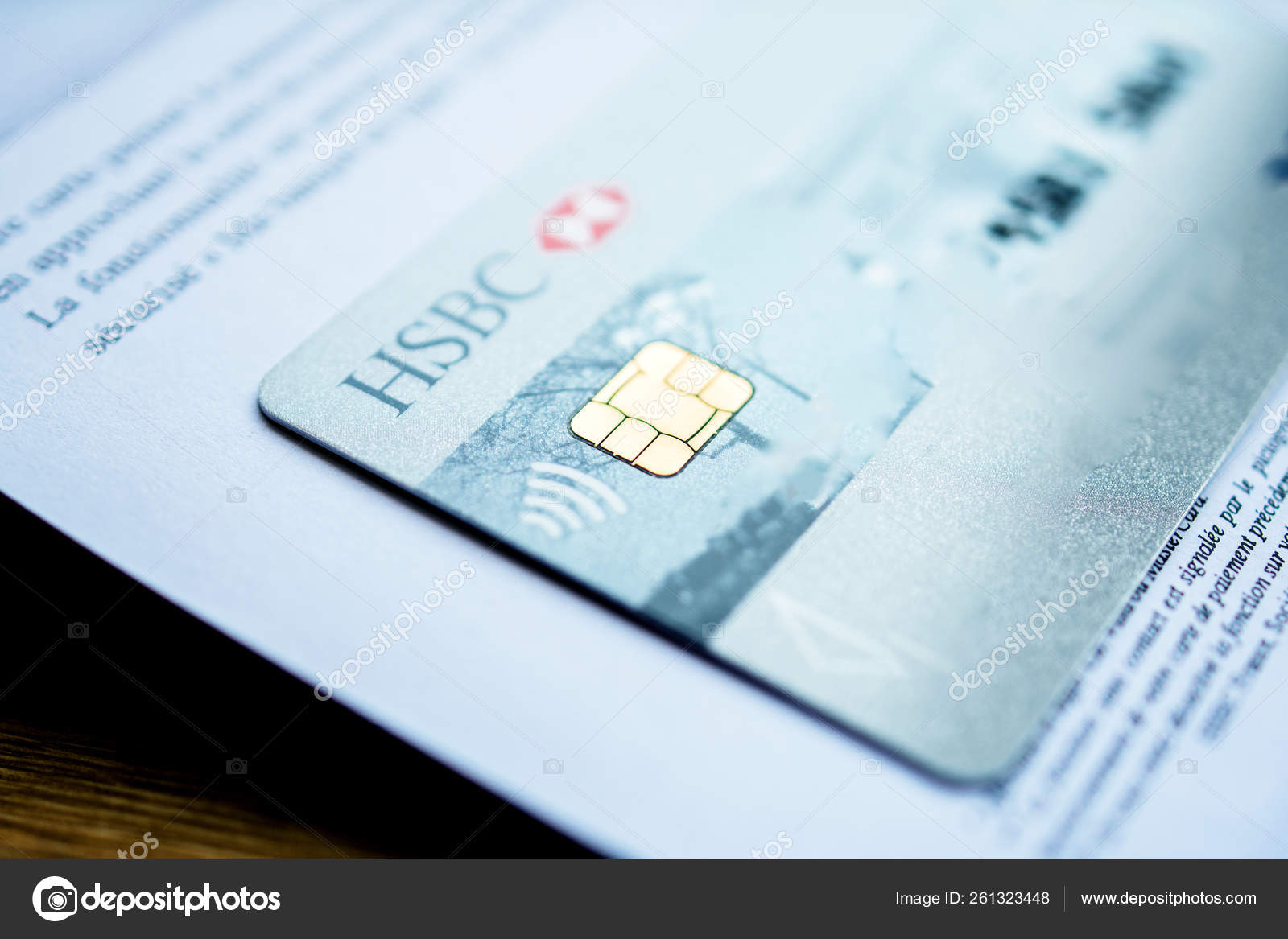 New HSBC Visa Debit card tilt-shift lens over chip secure - Stock ...