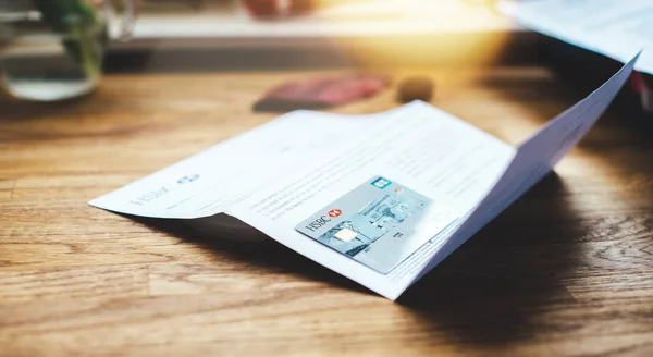 Nieuwe HSBC Visa debetkaart Tilt-Shift Focus View — Stockfoto