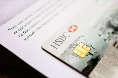 Yeni Hsbc Visa Debit kart tilt-shift lens üzerinde çip güvenli
