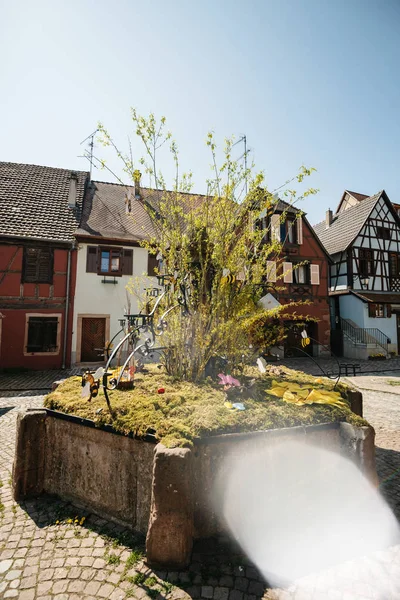 Schwarz-Weiß-Bild von Ostereiern auf der zentralen — Stockfoto