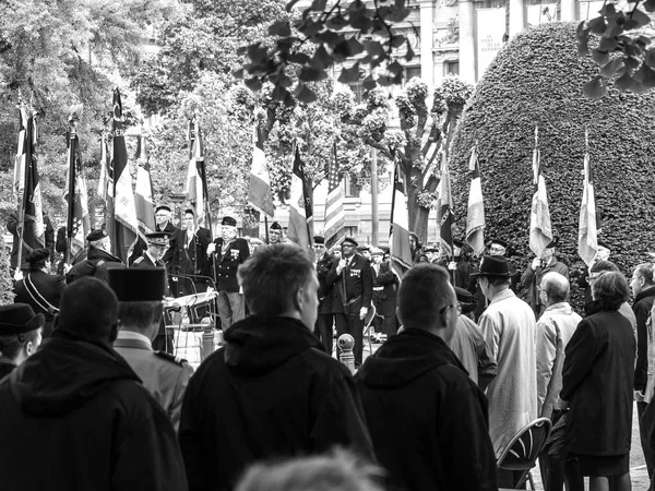 Церемонія західних союзників Другої світової війни дві перемоги перемир'я — стокове фото