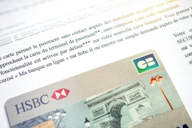 Carte Bleue logotipi ile Yeni Hsbc Visa Banka kartı