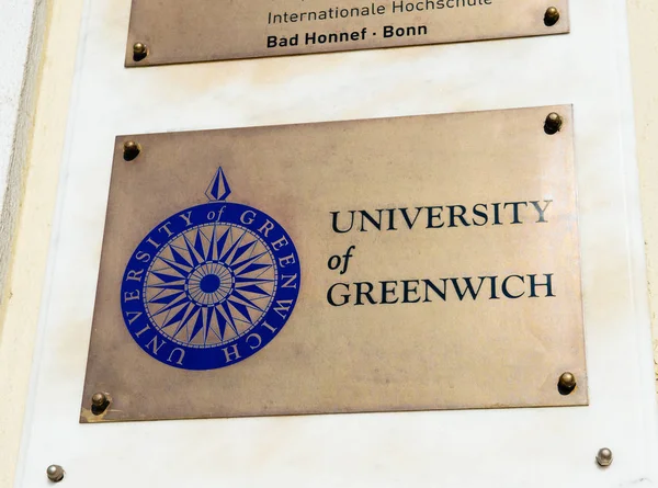 University of Greenwich sign university sign — Stock Photo, Image