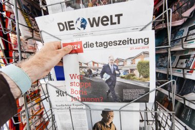 Who stops Boris Jhonson title in German press clipart