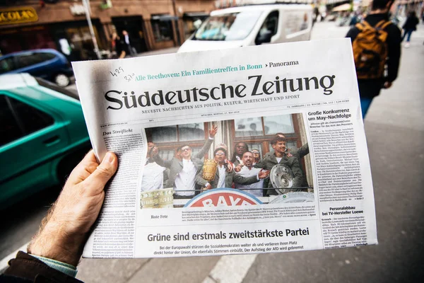 Duitse krant 2019 verkiezings kiosk van het EuropeesParlement — Stockfoto