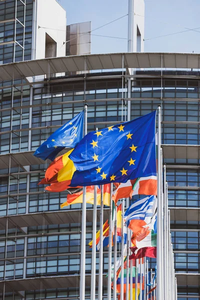 Drapeaux de tous les États membres de l'Union européenne Parlement — Photo