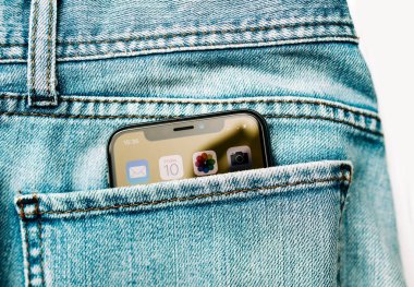 Yeni Apple iphone X smartphone kot pantolon cep